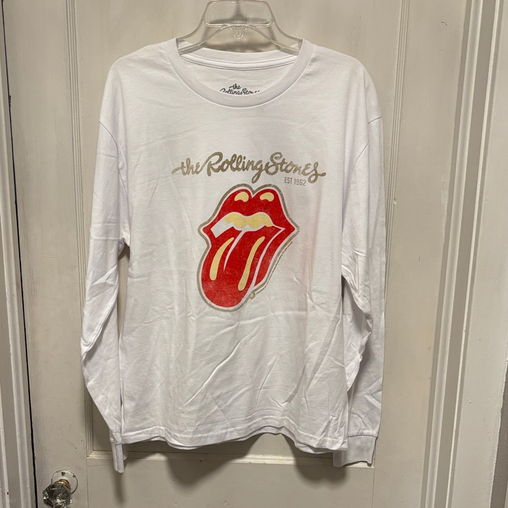 Rolling Stones White Long Sleeve Shirt New Without Tags Large